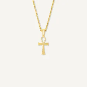 10K Gold Ankh Cross Pendant