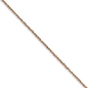 1.1mm, 14k Rose Gold, Diamond Cut Solid Ropa Chain Necklace