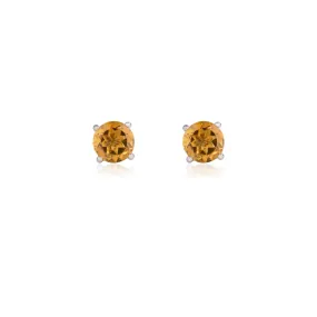 14k Gold Citrine Studs