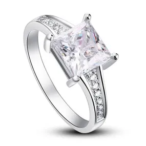 1.5 Ct Princes Cut Solid 925 Sterling Silver Wedding Promise Engagement Ring MXFR8006