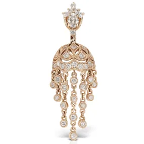 18K Rose Gold Diamond MT Tiara with Parasol Dangle. Belly Rings by Maria Ash