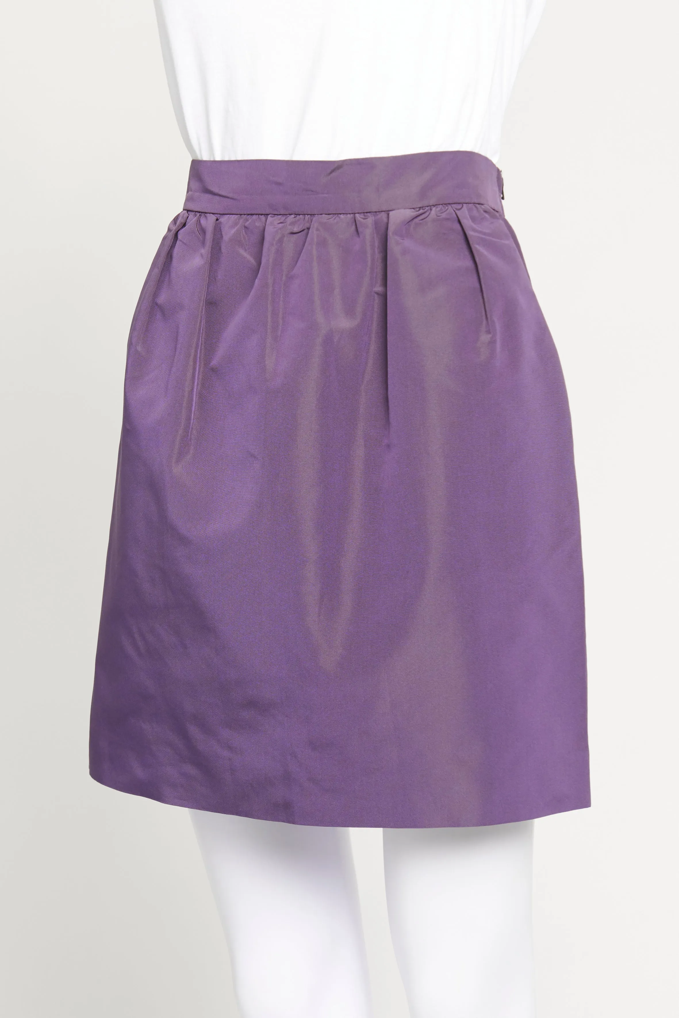 2008 Purple Silk Blend Mini Skirt