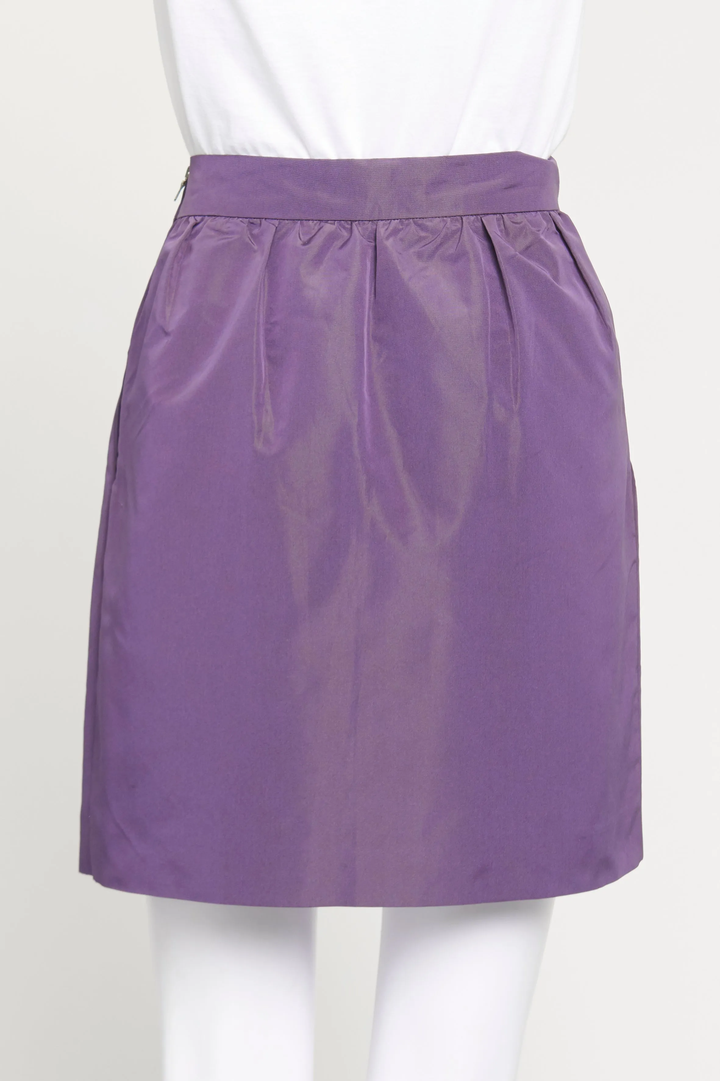 2008 Purple Silk Blend Mini Skirt