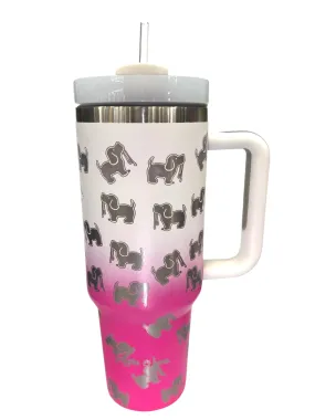 40oz STAINLESS TUMBLER, PINK OMBRE