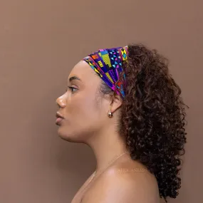 African print Headband - Unisex Adults - Hair Accessories - Multicolor Pink kente