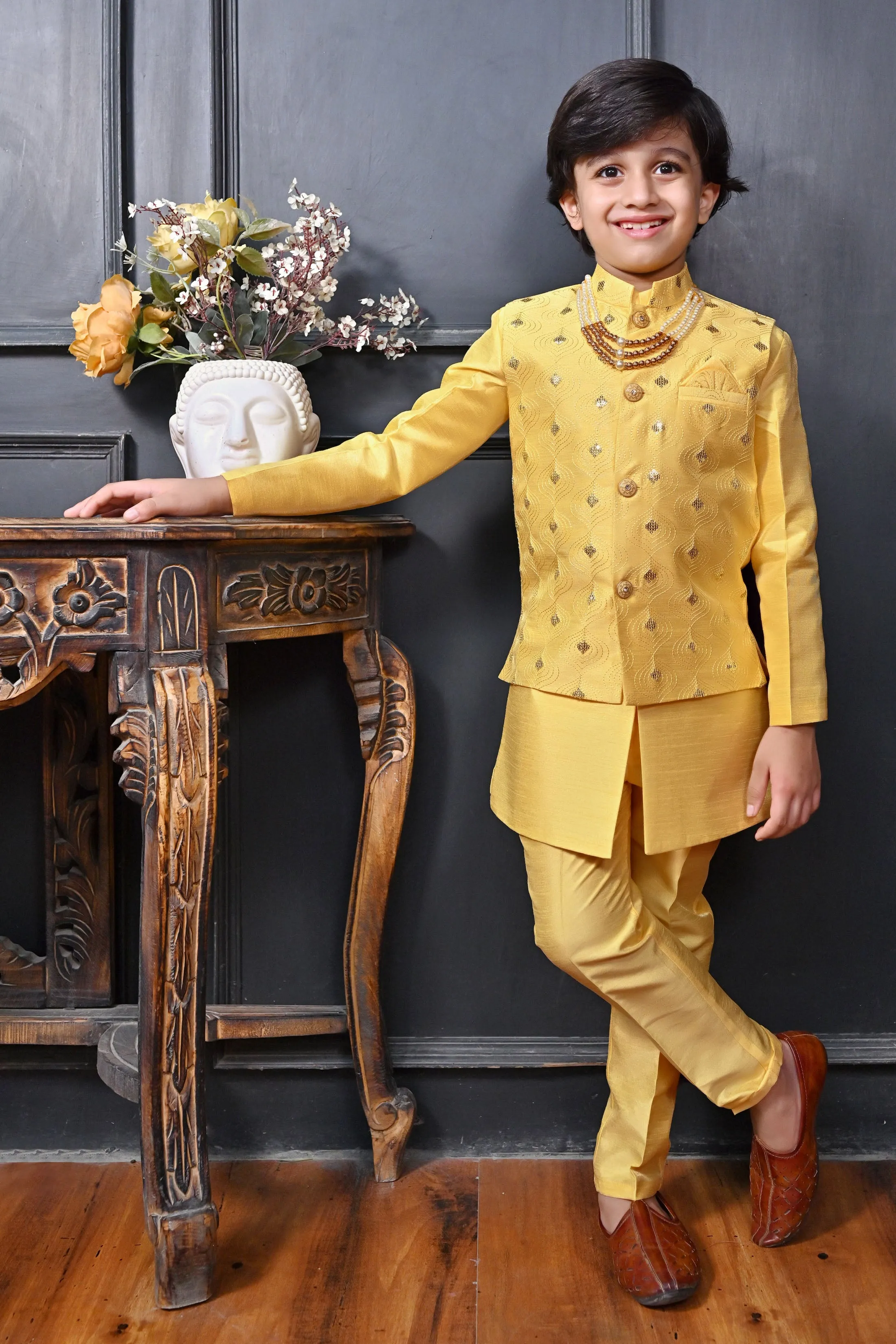 Ahhaaaa Traditional Party Wear Bollywood Style Indo-Western Sherwani for Boys