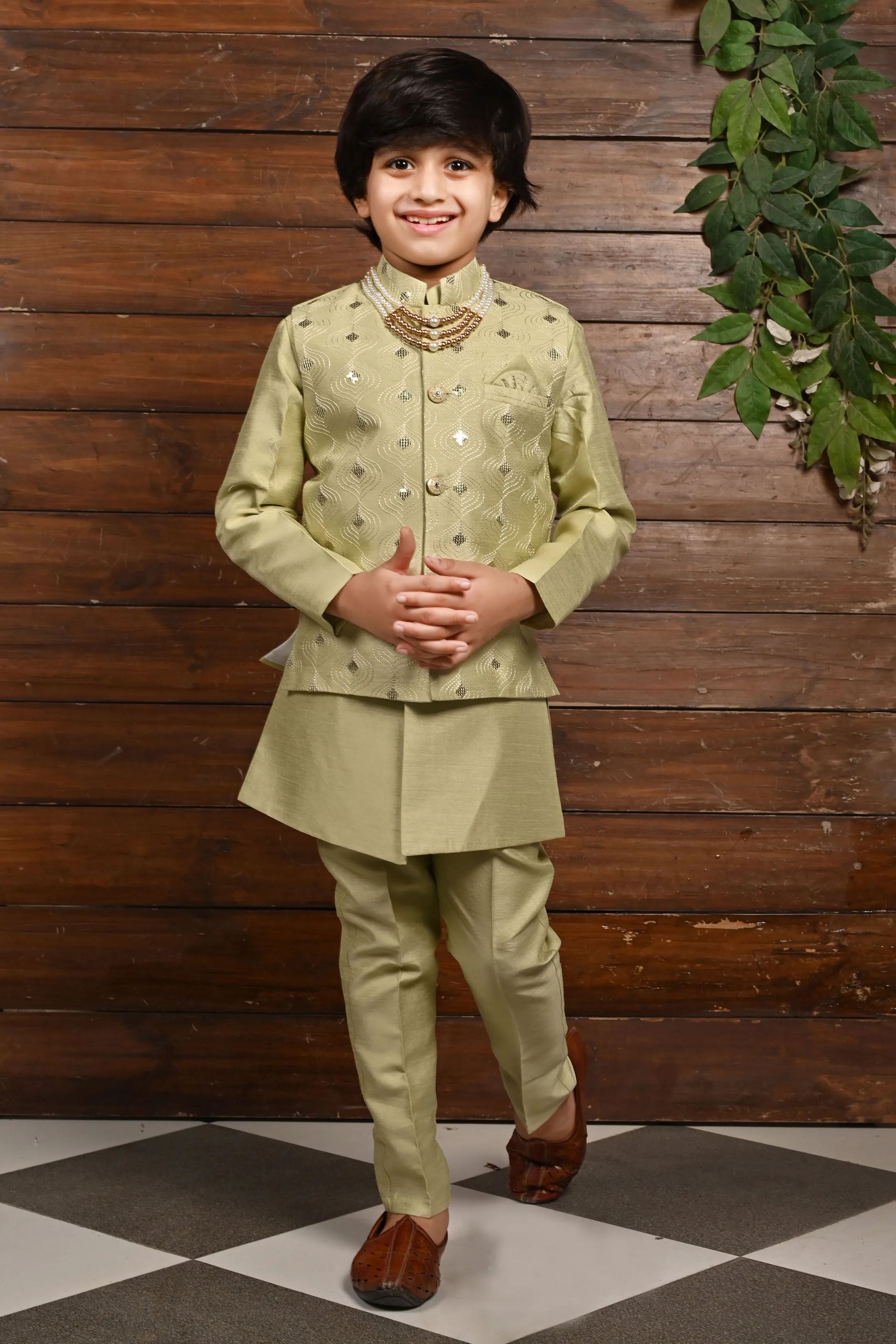 Ahhaaaa Traditional Party Wear Bollywood Style Indo-Western Sherwani for Boys