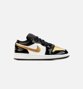 Air Jordan 1 Low SE Gold Toe Grade School Lifestyle Shoe - Black/Gold