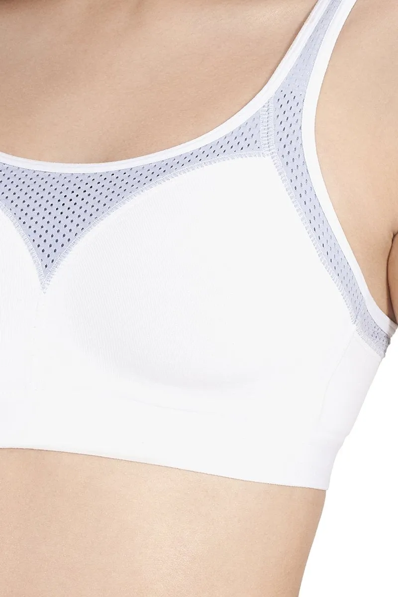 All Day Active Non-Padded Non-Wired Bra - White With Eventide