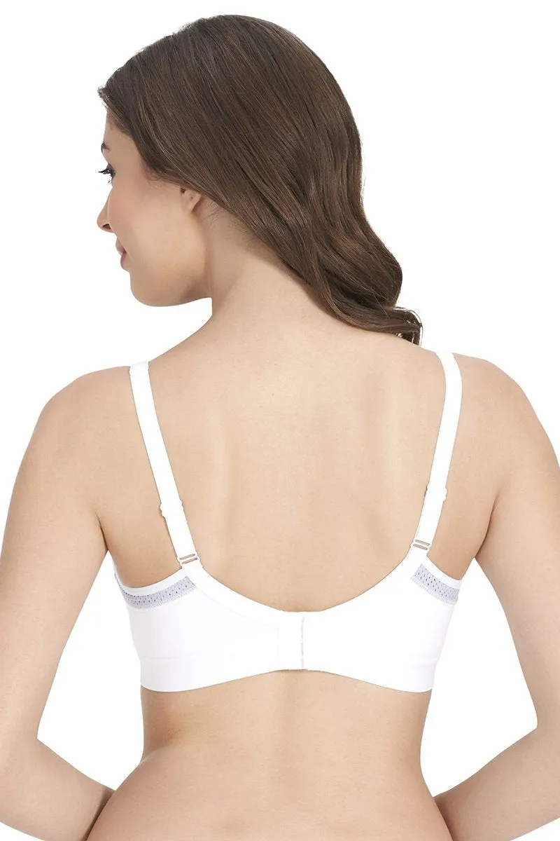 All Day Active Non-Padded Non-Wired Bra - White With Eventide