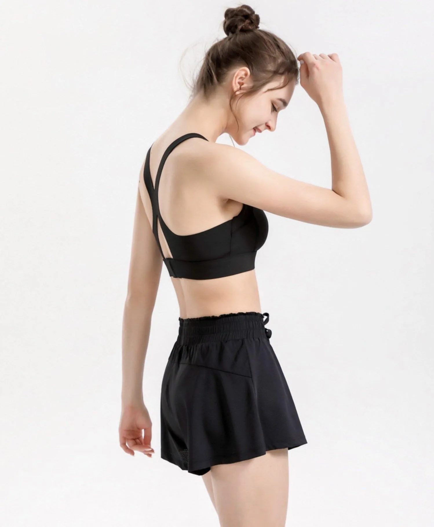 ALWAYS High Waisted Running Shorts - Comfortable Pleated Athletic Workout Shorts with Drawstrings