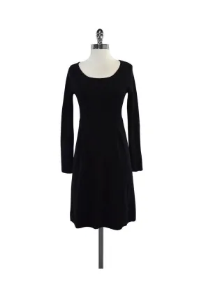 A.P.C. - Black Cotton Long Sleeve Dress Sz S