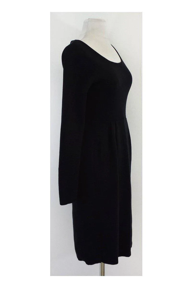 A.P.C. - Black Cotton Long Sleeve Dress Sz S