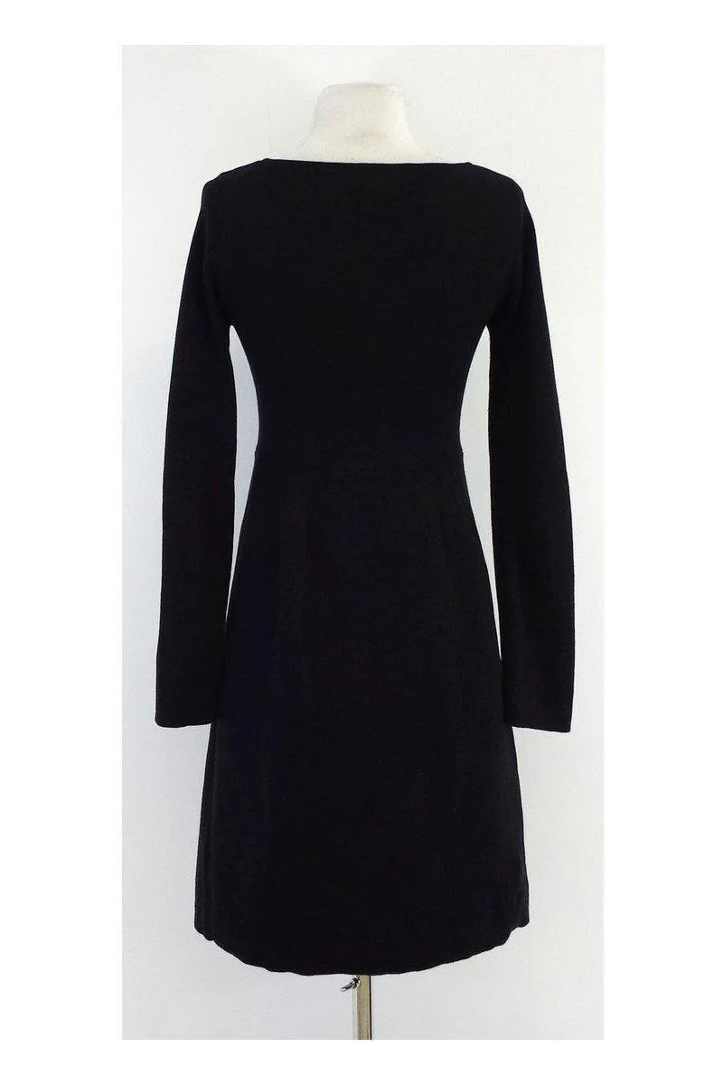 A.P.C. - Black Cotton Long Sleeve Dress Sz S