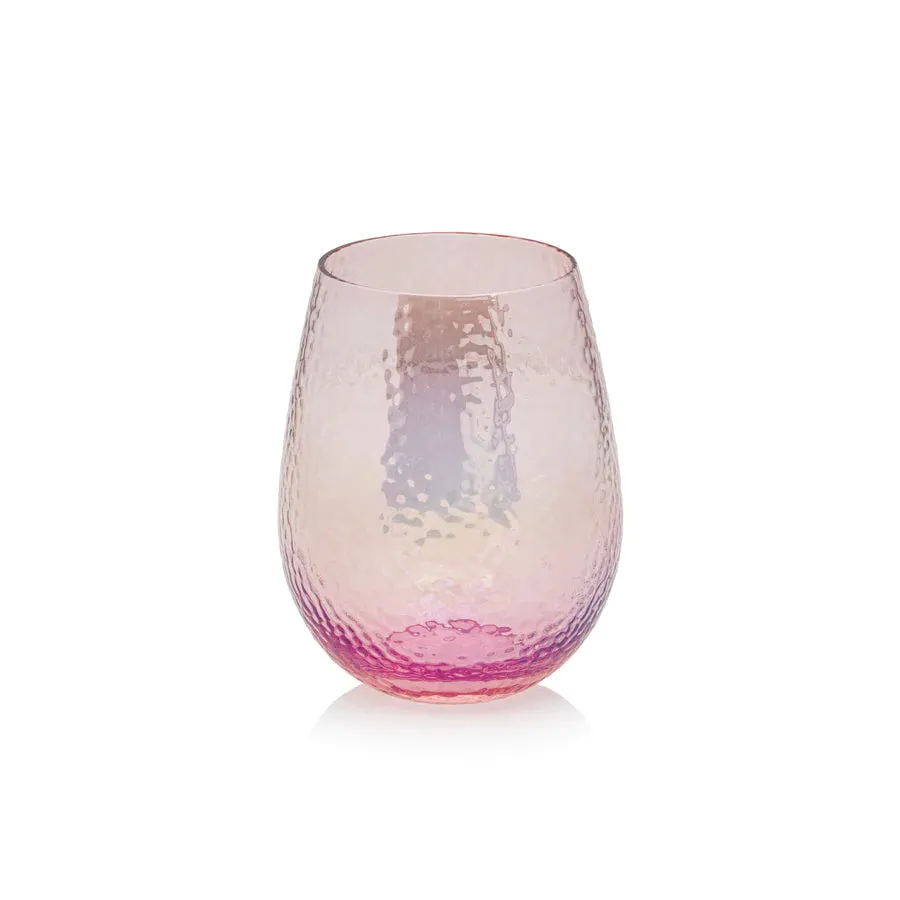 Aperitivo Stemless Glass-Pink Luster