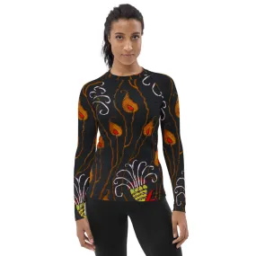 Art Deco Flowers Women's Rash Guard