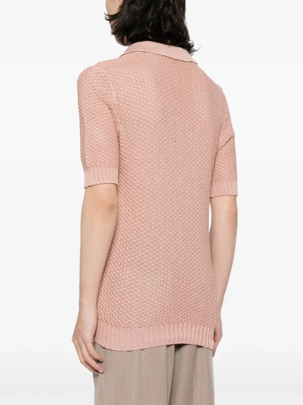 Asher Crochet-Knit Polo Shirt