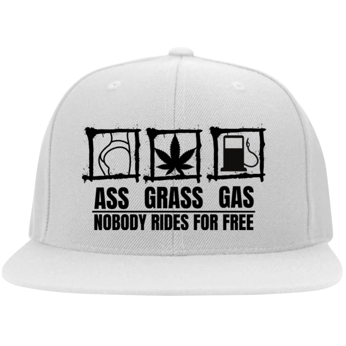 Ass Grass Gas /White Flexfit Cap