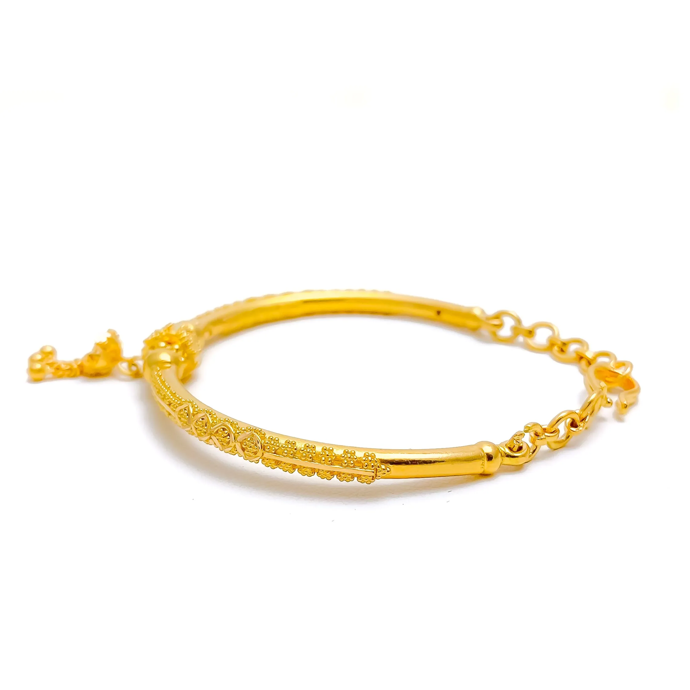 Attractive Tassel 22k Gold Flexi Bangle Bracelet