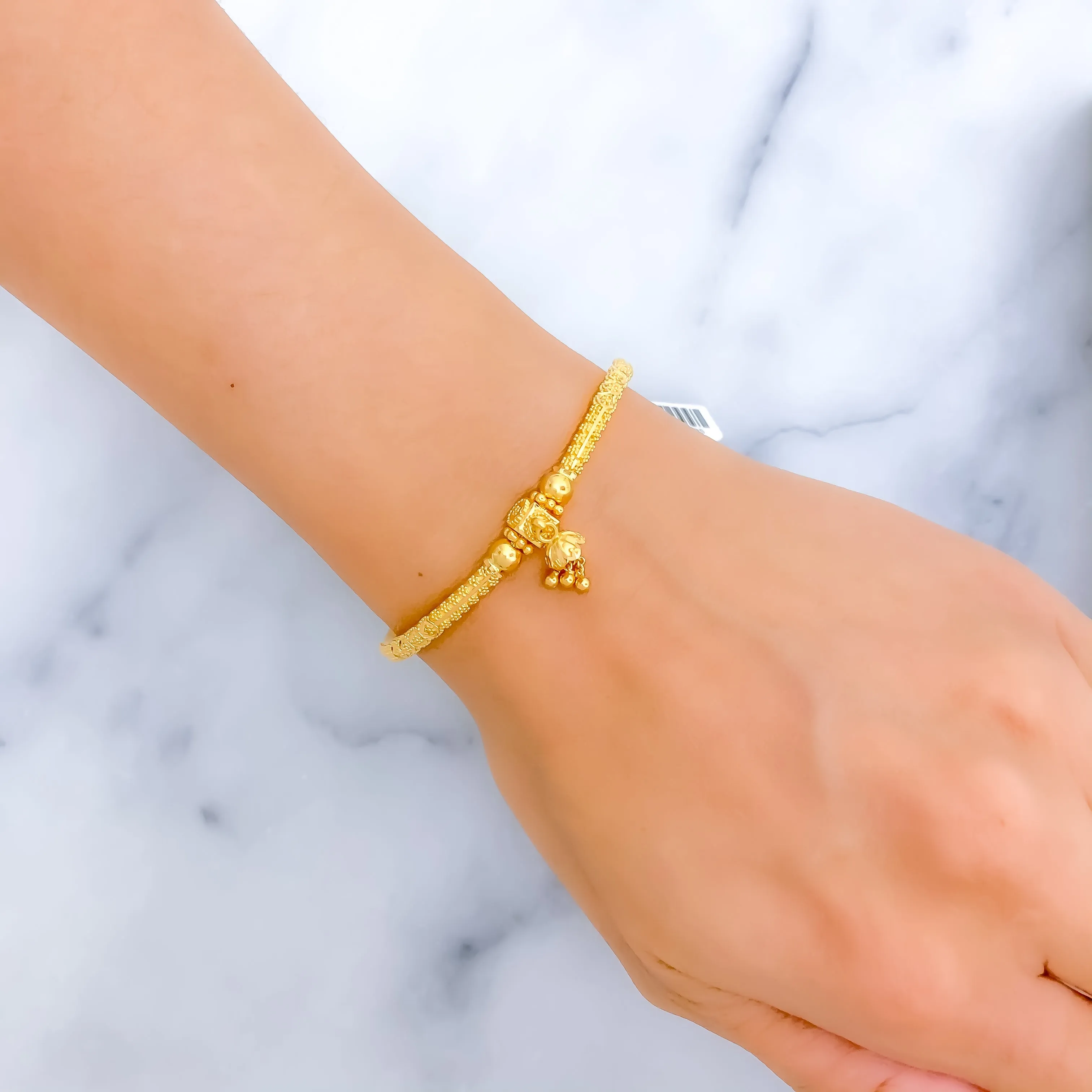 Attractive Tassel 22k Gold Flexi Bangle Bracelet