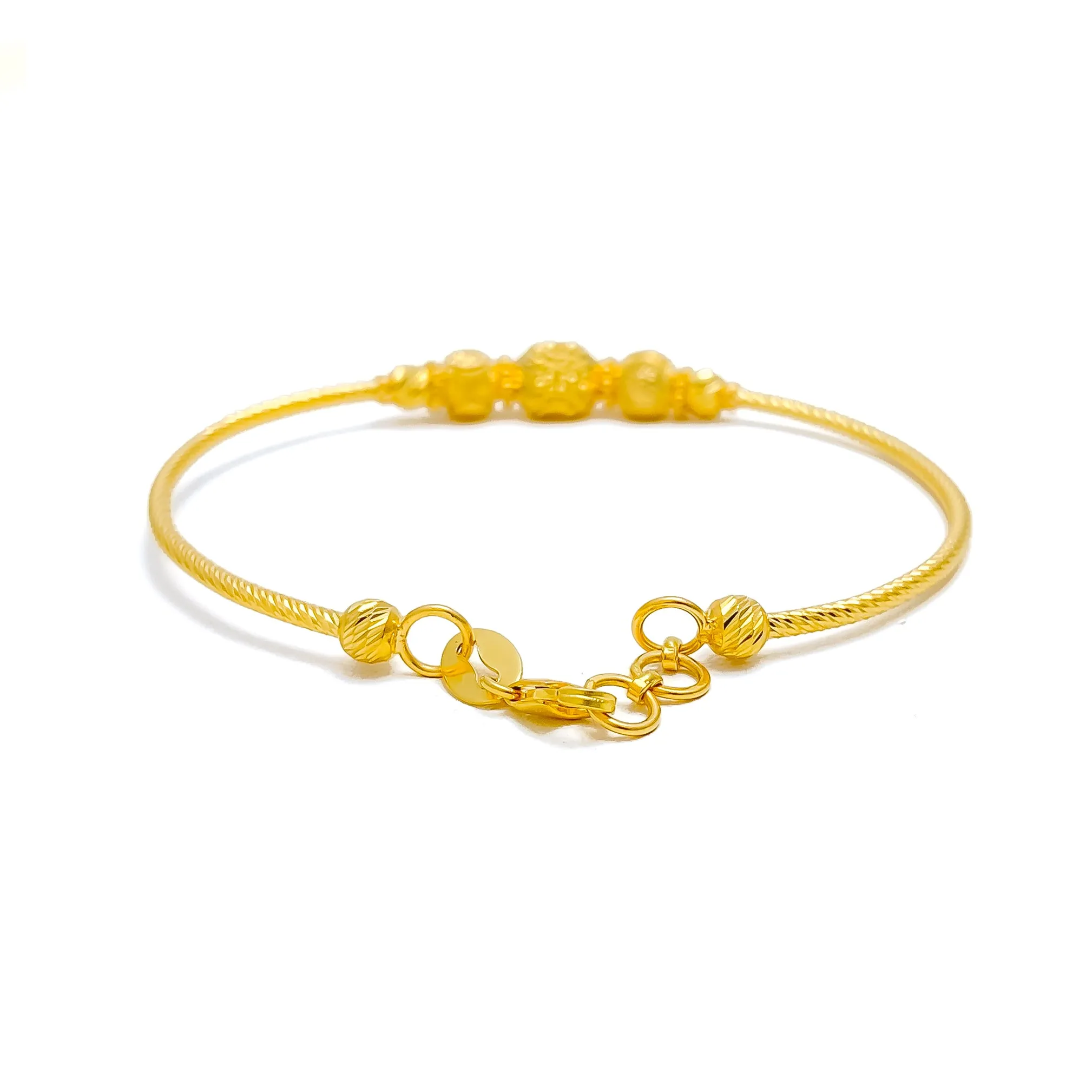 Attractive Textured 22k Gold Bangle Bracelet