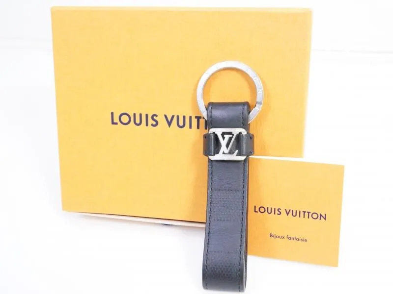 Authentic Pre-owned Louis Vuitton Damier Anfini Dragonne Key Ring Metal Logo M62710 191218