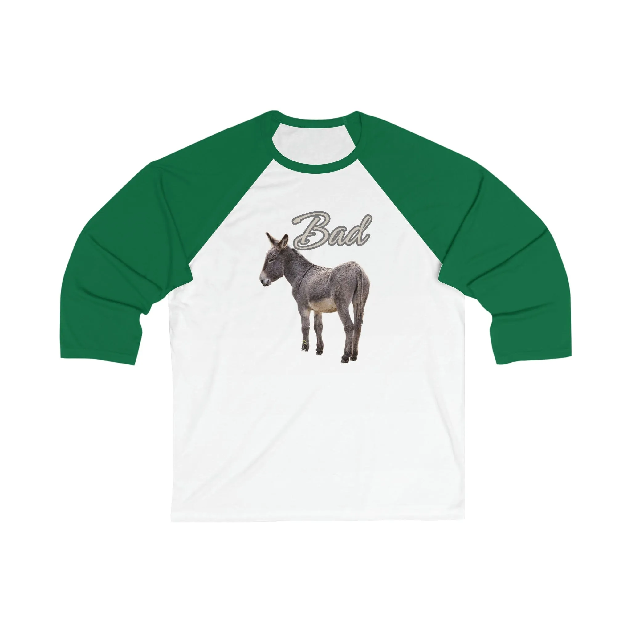 Bad Ass (Donkey) - Unisex 3\4 Sleeve Baseball Tee