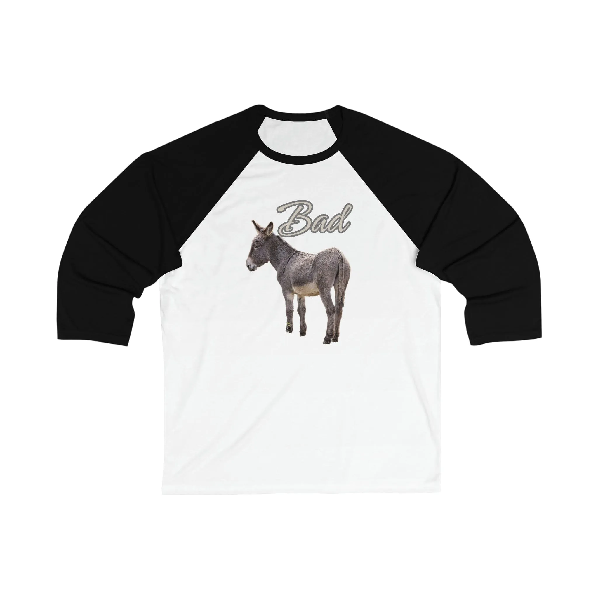 Bad Ass (Donkey) - Unisex 3\4 Sleeve Baseball Tee