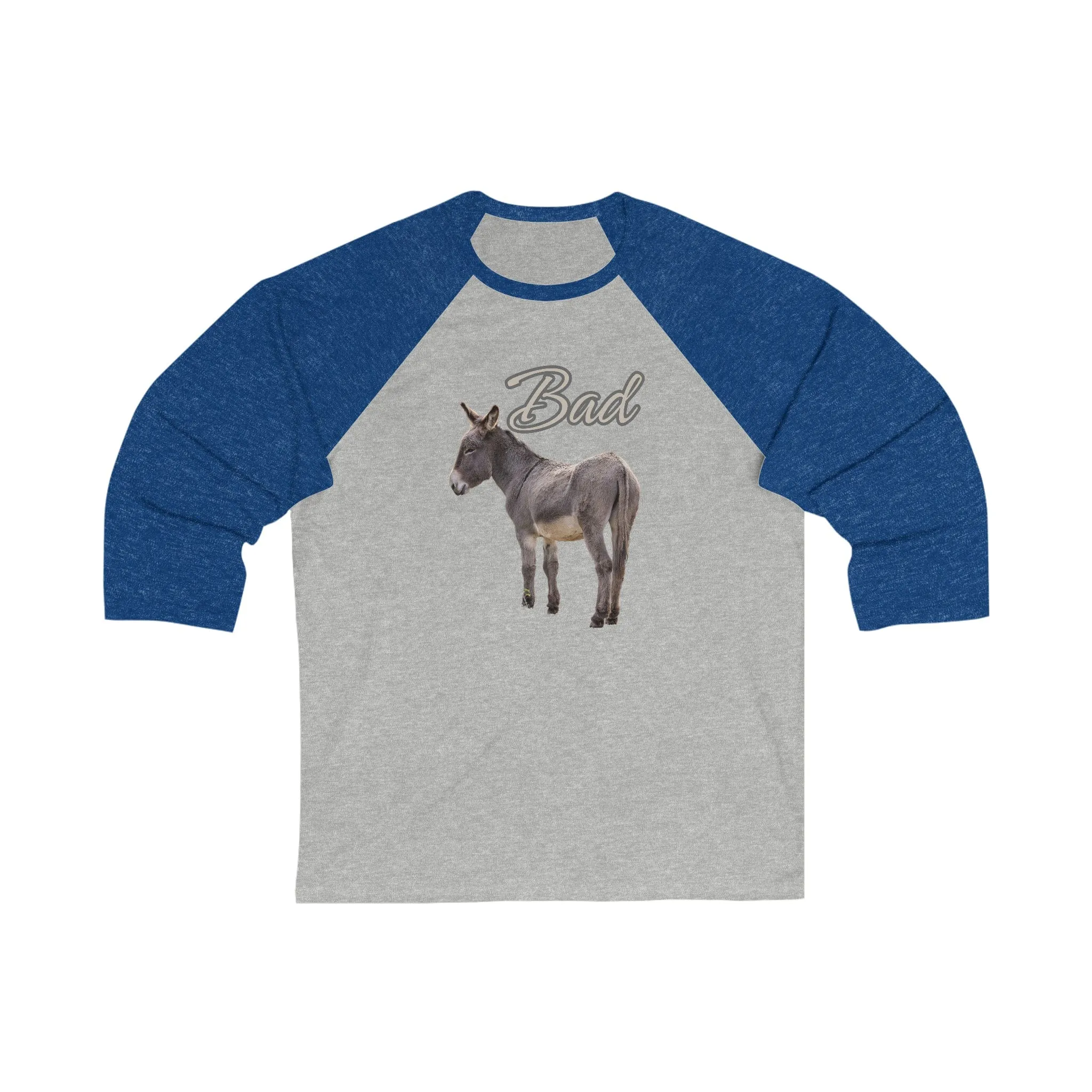 Bad Ass (Donkey) - Unisex 3\4 Sleeve Baseball Tee