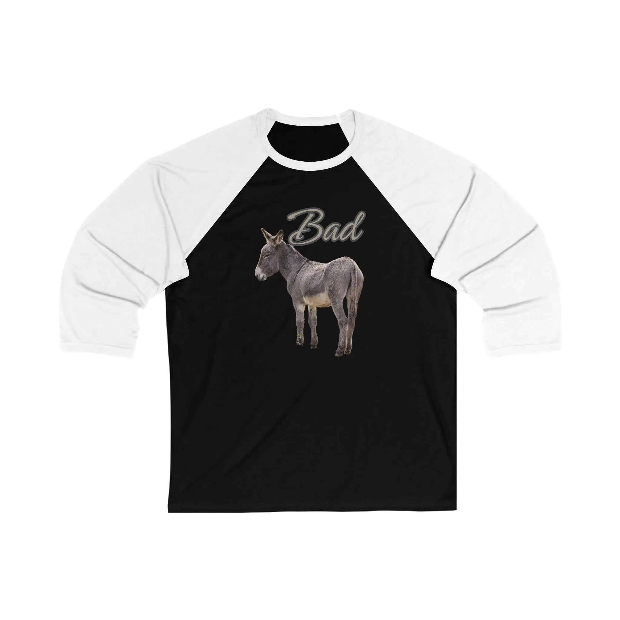 Bad Ass (Donkey) - Unisex 3\4 Sleeve Baseball Tee