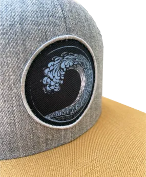 Beach Wave Mesh Snapback Hat (Heather Gray and Cream)