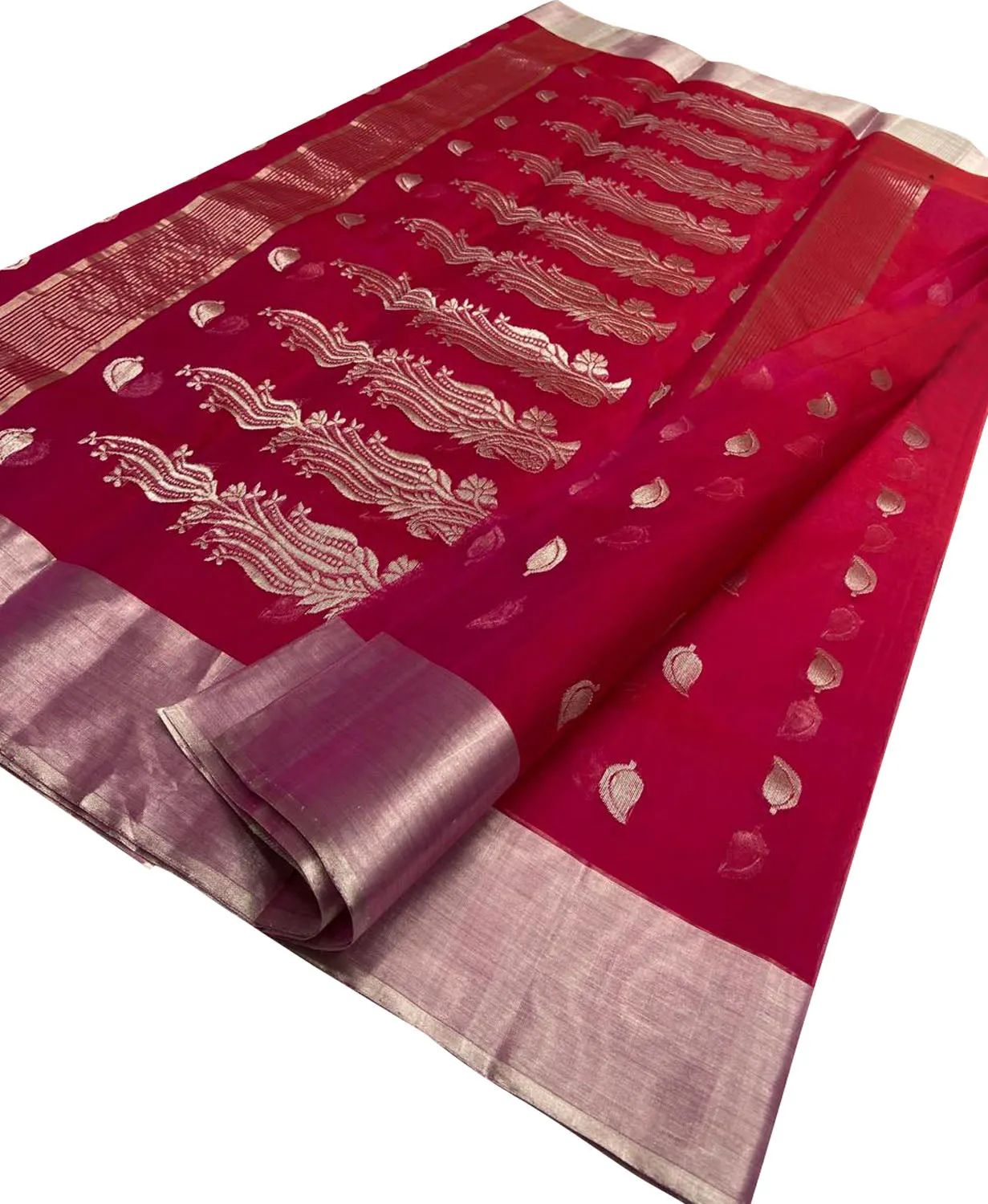 Beautiful Pink Chanderi Handloom Silk Saree