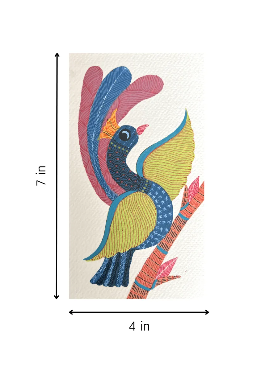 Beauty of a Peacock In Gond by Kailash Pradhan