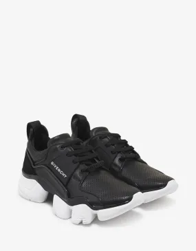 Black Leather Jaw Trainers