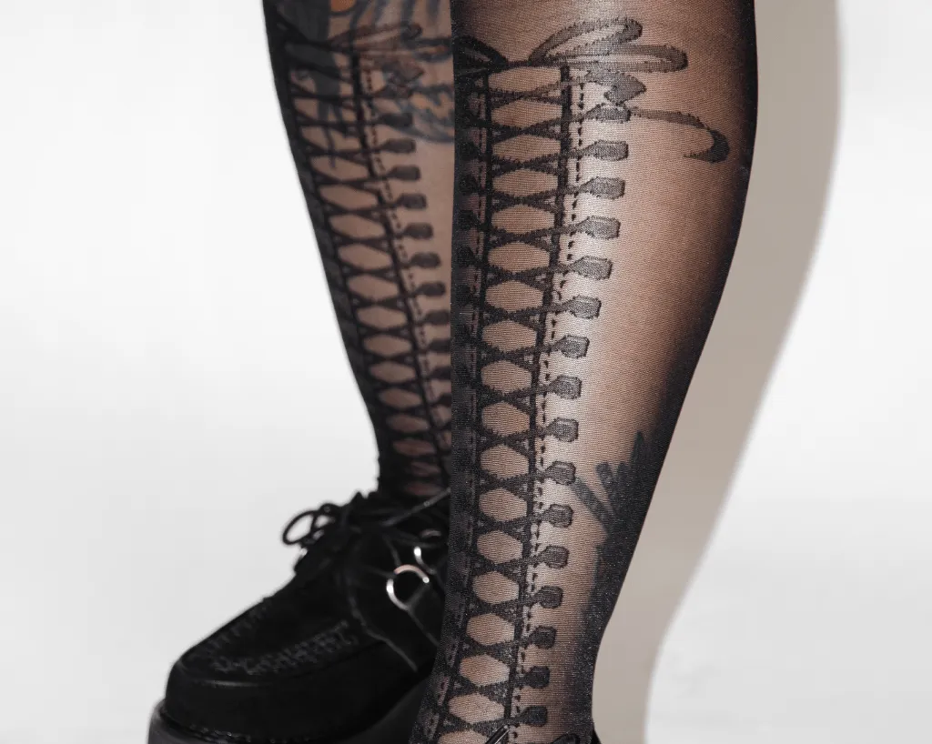 Black Mesh Corset Sock