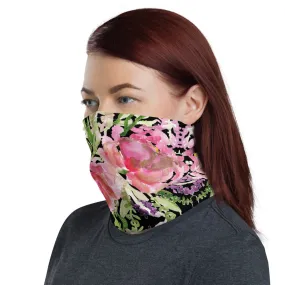 Black Rose Face Mask, Face Cover Shield, Flower Reusable Washable Bandana-Made in USA/EU