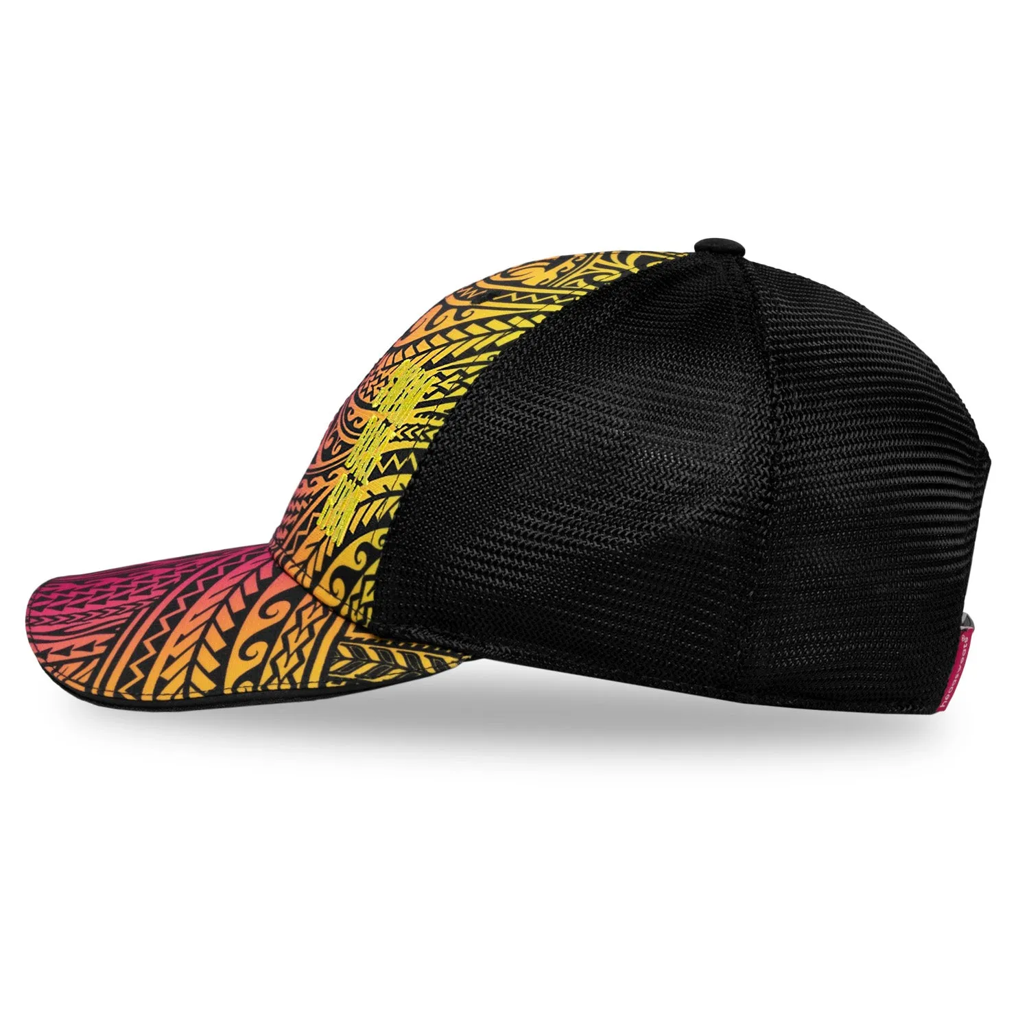 Black Tribal SBR 6 Panel Trucker Hat