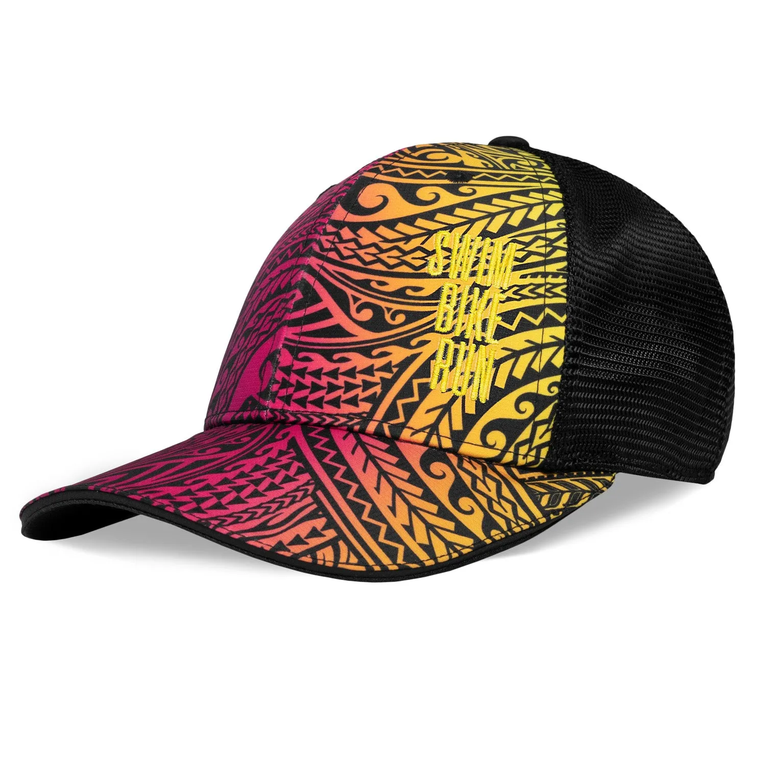 Black Tribal SBR 6 Panel Trucker Hat