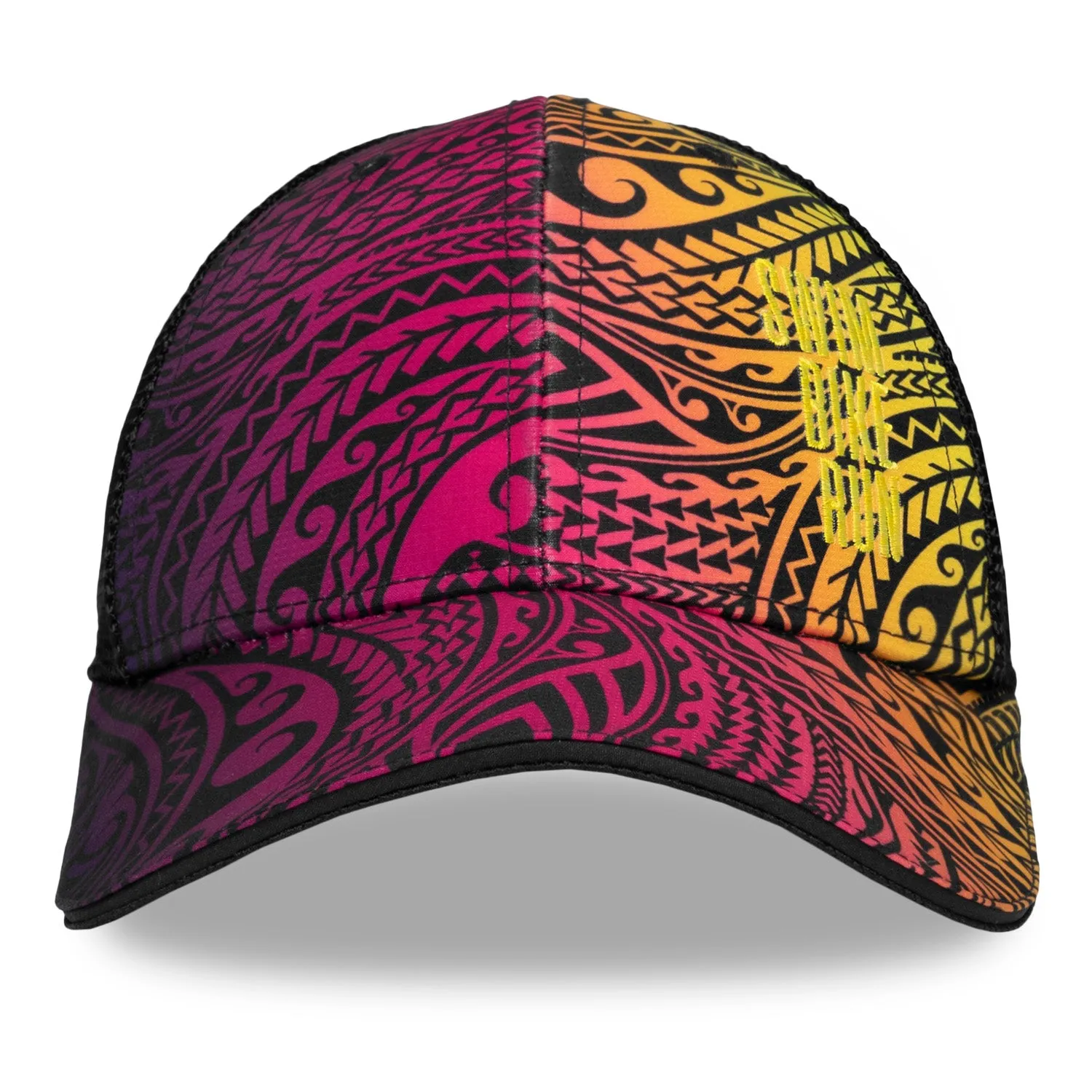 Black Tribal SBR 6 Panel Trucker Hat