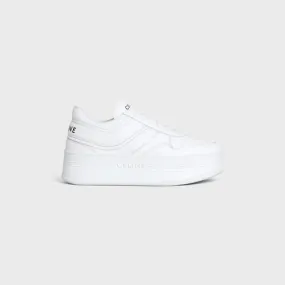 Block Sneakers With Wedge Outsole in Calfskin Optic White