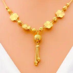 Blooming Floral 22k Gold Necklace