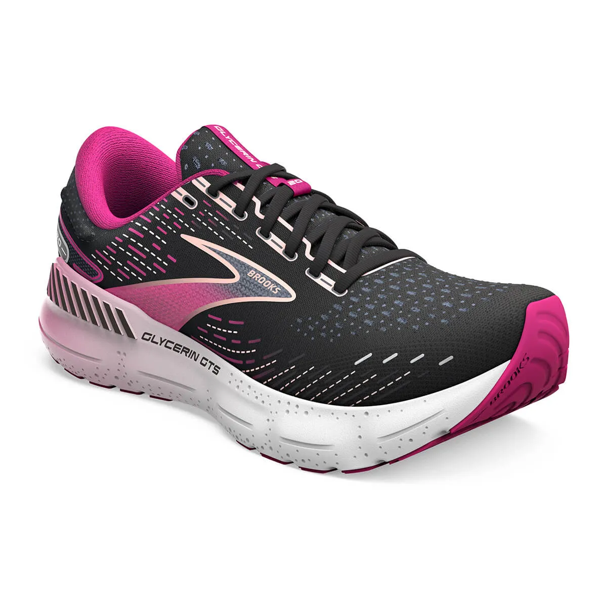 Brooks Glycerin GTS 20 Womens | Black/fuchsia/linen