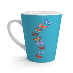 Butterflies in Flight Aqua Latte Mug (12 oz.)