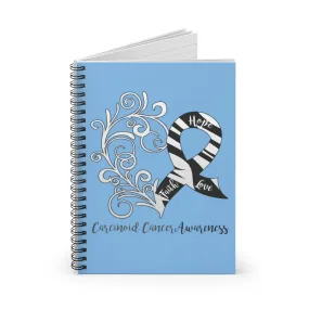 Carcinoid Cancer Awareness Light Blue Spiral Journal - Ruled Line