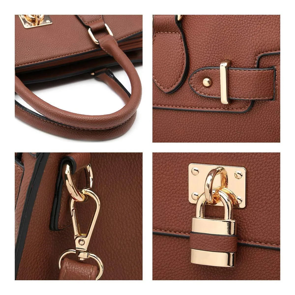 Classic Padlock Handbag with Matching Wallet