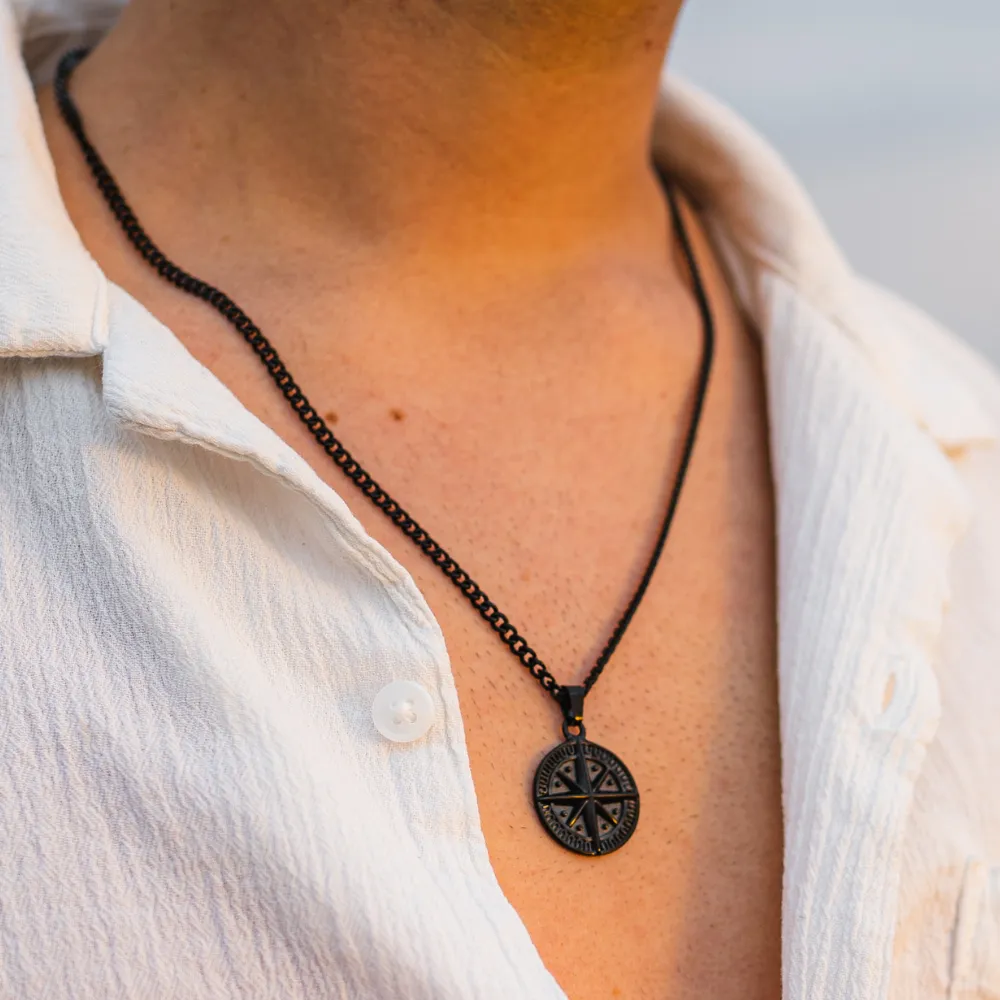 Compass Pendant - Black