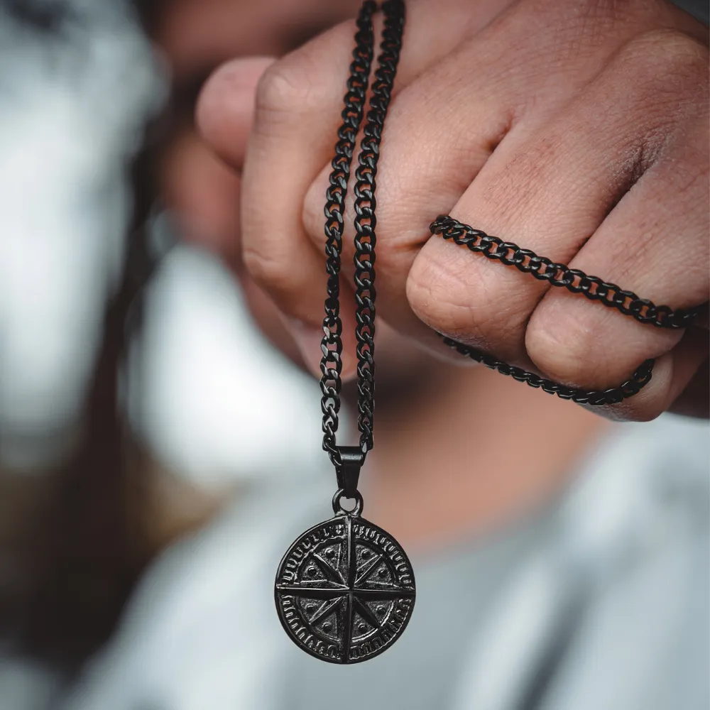 Compass Pendant - Black