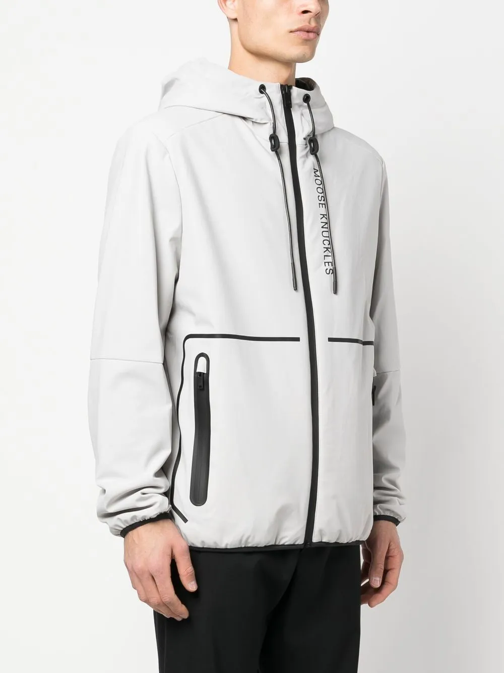 Contrast-Detailing Hooded Jacket