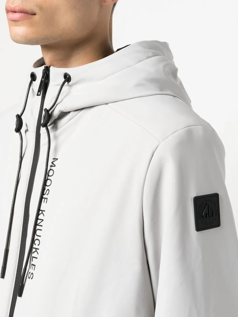 Contrast-Detailing Hooded Jacket