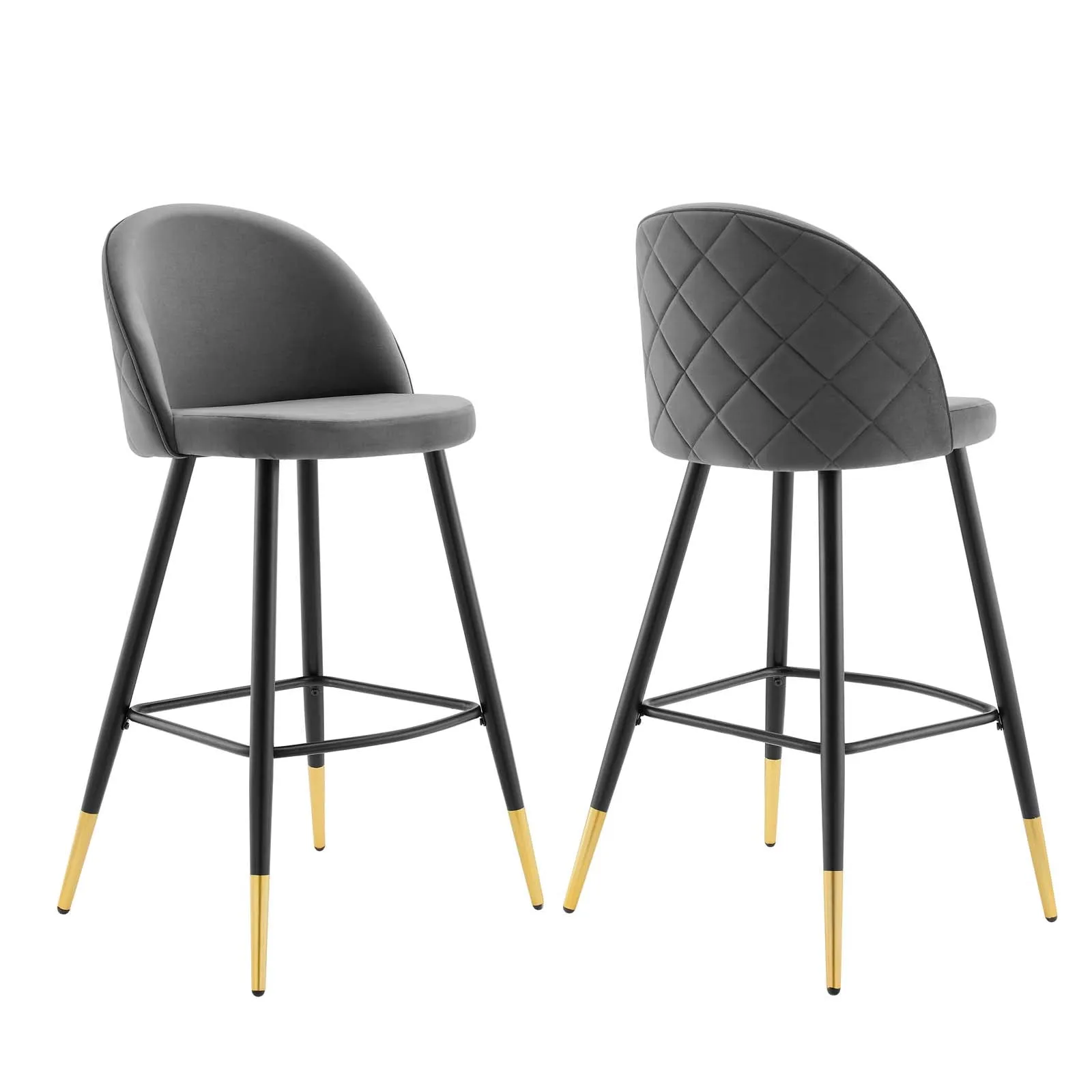 Cordial Performance Velvet Bar Stools - Set of 2